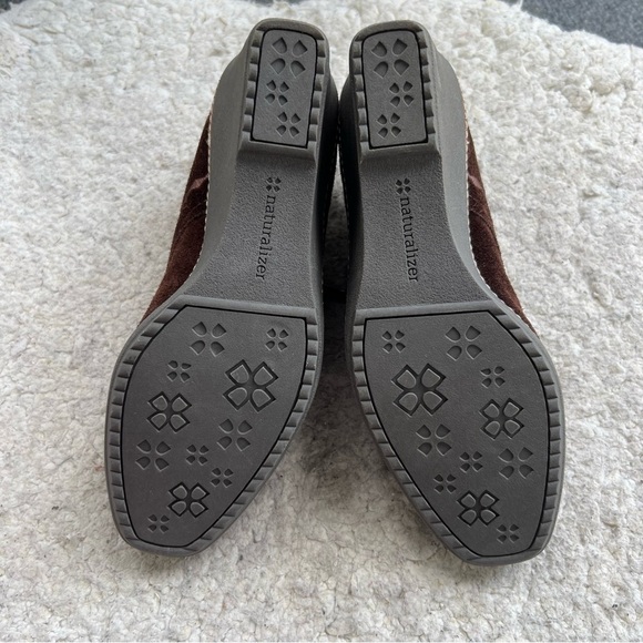 Naturalizer Kailyn Brown Suede Lace Up Oxford Wedge Heel Shoes - Picture 7 of 13